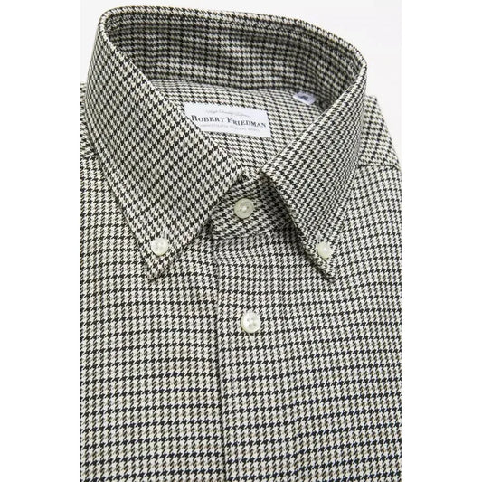 Robert Friedman Beige Cotton Men Shirt Robert Friedman