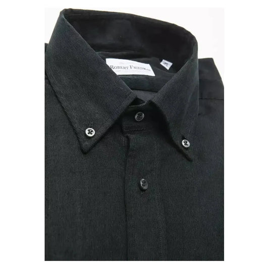 Robert Friedman Black Cotton Men's Shirt Robert Friedman