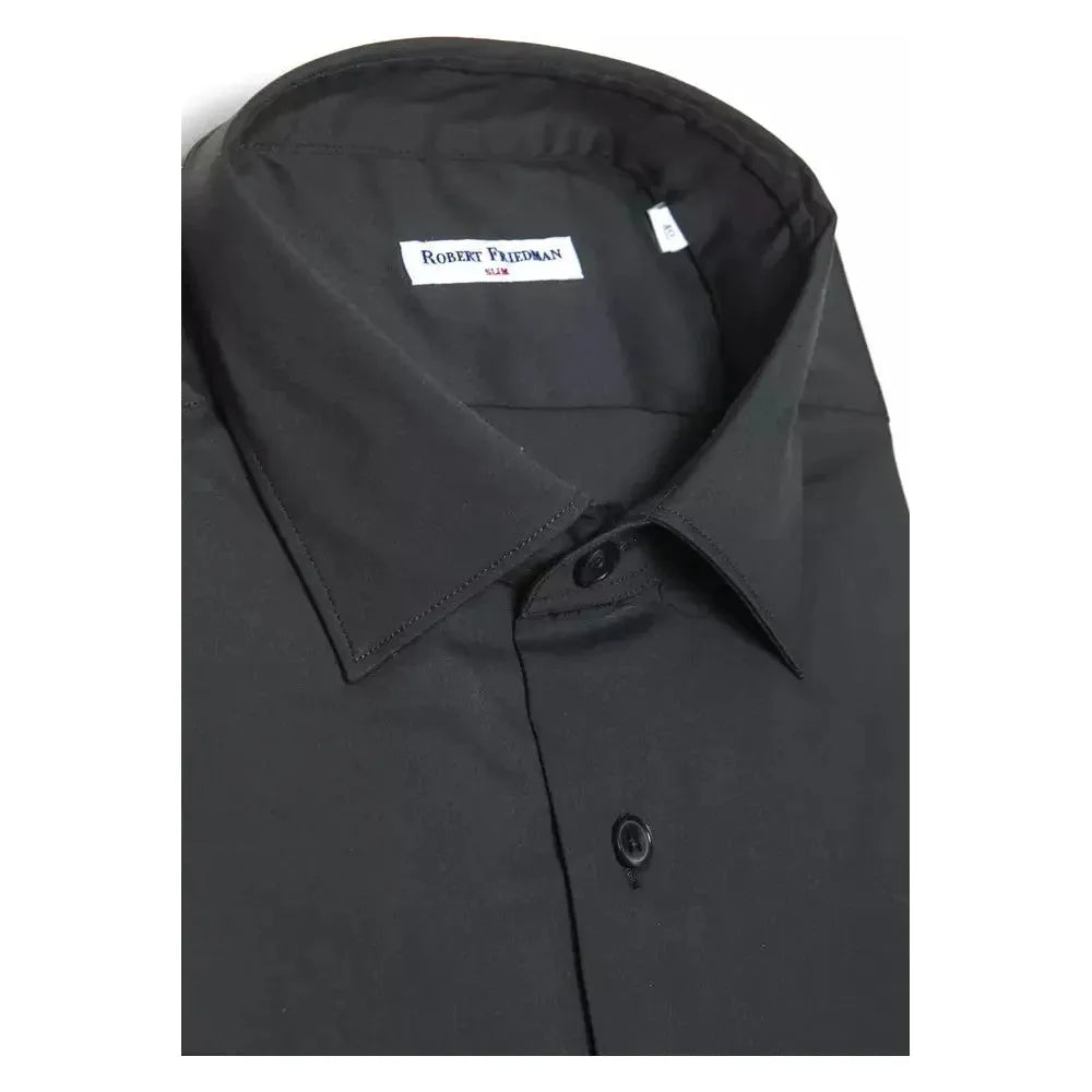 Robert Friedman Gray Cotton Men Shirt Robert Friedman