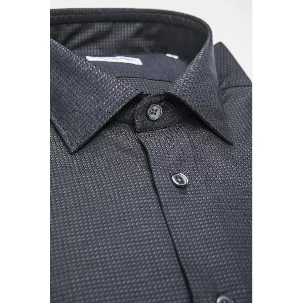 Robert Friedman Black Cotton Men Shirt Robert Friedman