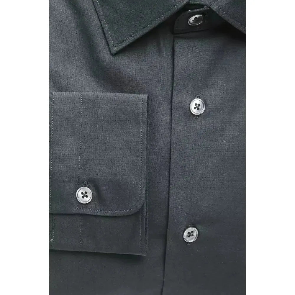 Robert Friedman Black Cotton Men Shirt Robert Friedman