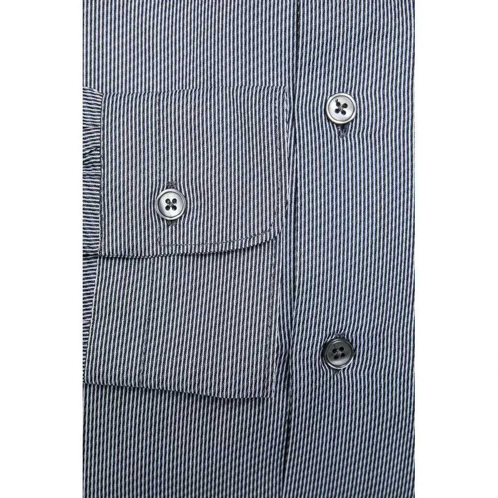 Robert Friedman Blue Cotton Men Shirt Robert Friedman