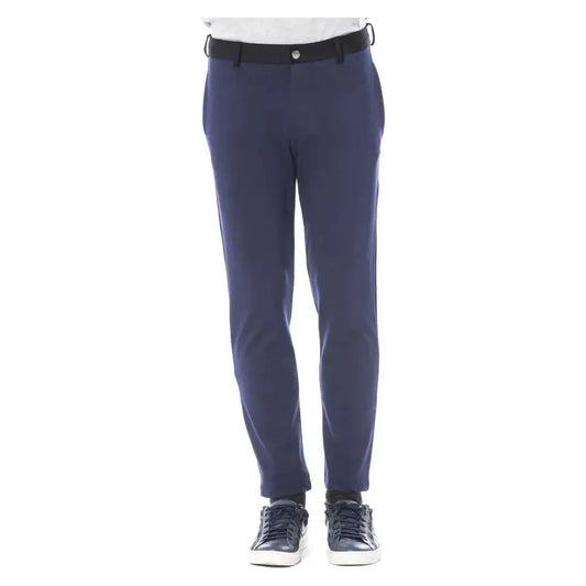 Verri Blue Viscose Men Pant