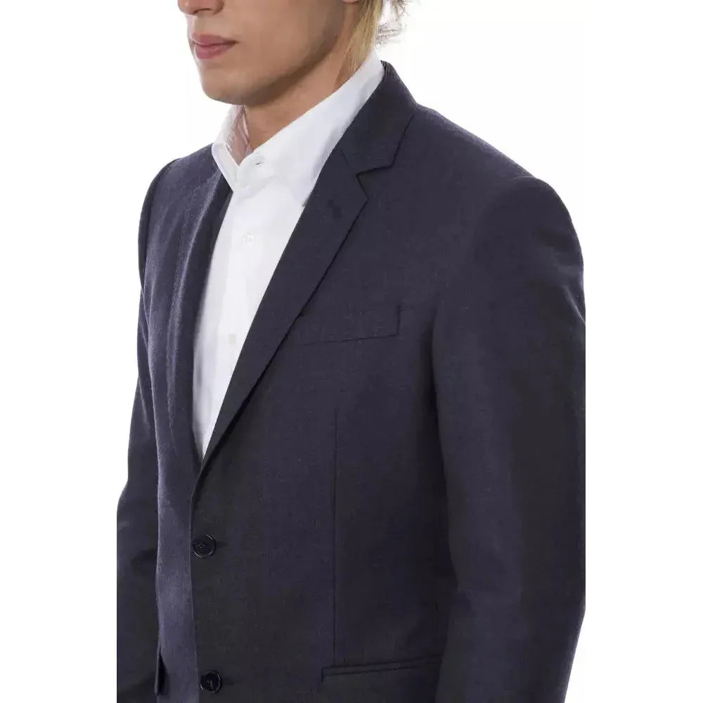 Verri Blue Wool Men Blazer Verri