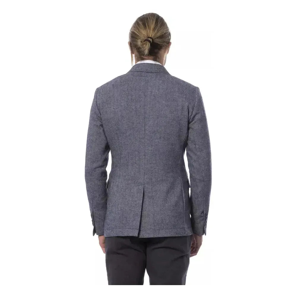 Verri Blue Polyester Mens Blazer Verri