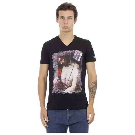 Trussardi Action Black Cotton Men T-Shirt Trussardi Action