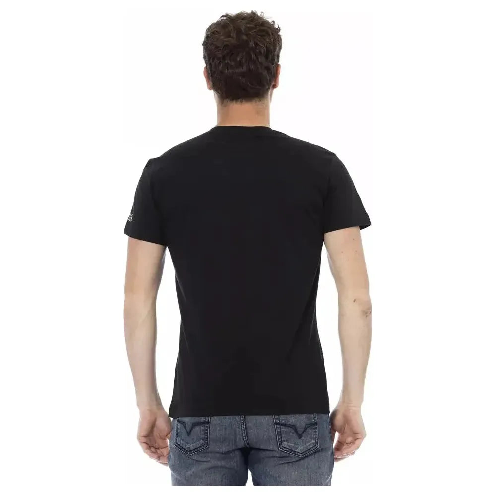 Trussardi Action Black Cotton Men T-Shirt Trussardi Action