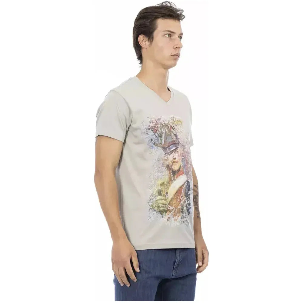 Trussardi Action Gray Cotton Men T-Shirt