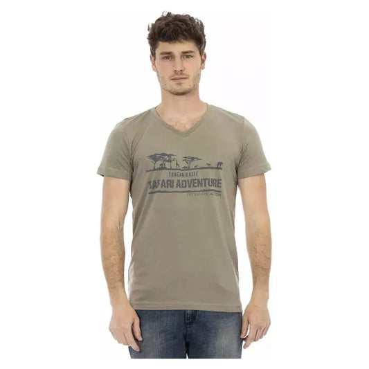 Trussardi Action Brown Cotton Men T-Shirt Trussardi Action