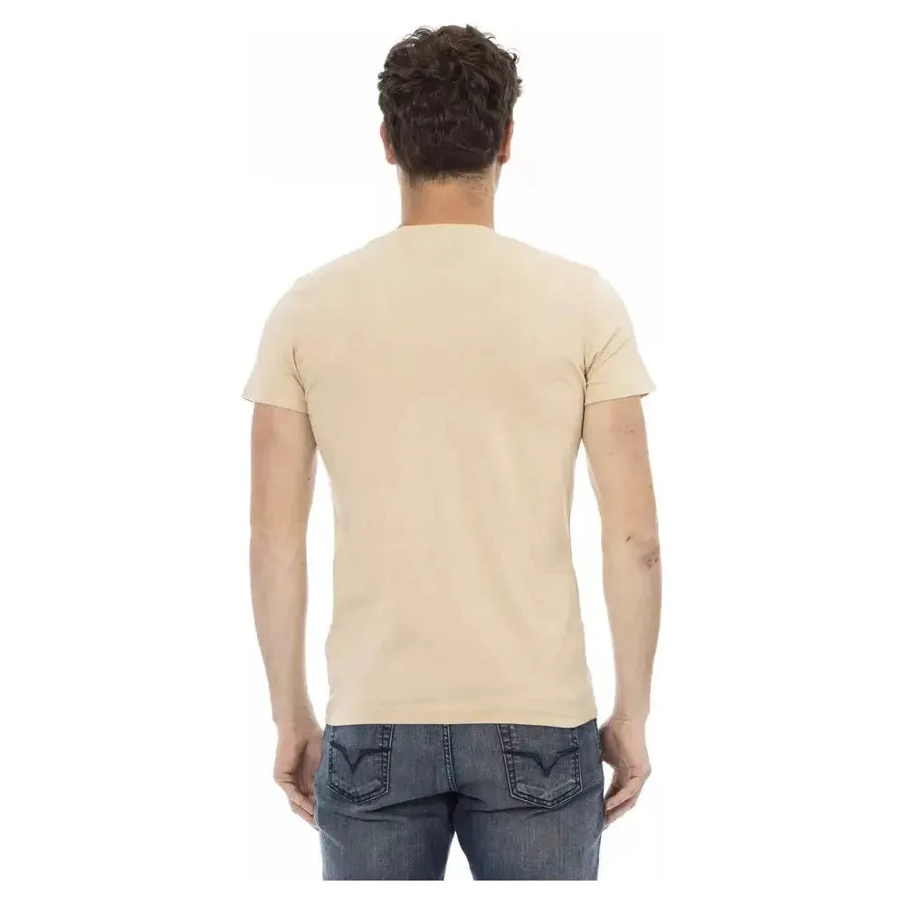 Trussardi Action Beige Cotton Men T-Shirt Trussardi Action