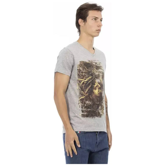 Trussardi Action Gray Cotton Men T-Shirt Trussardi Action