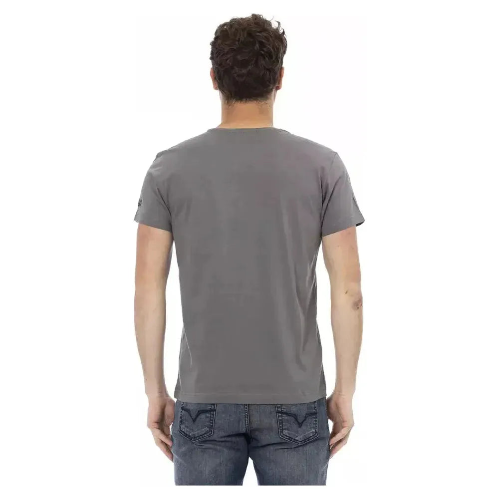 Trussardi Action Gray Cotton Men T-Shirt