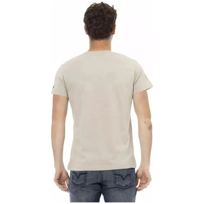 Trussardi Action Beige Cotton Men T-Shirt