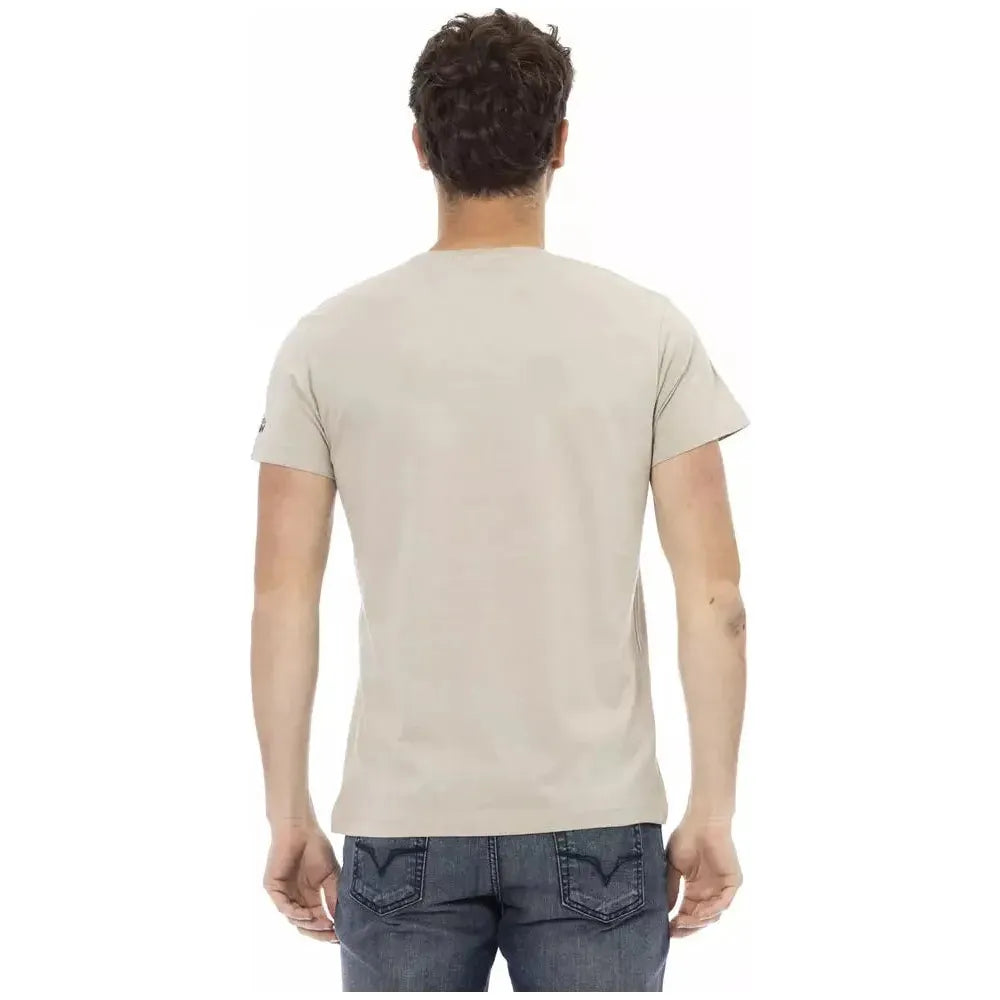 Trussardi Action Beige Cotton Men T-Shirt Trussardi Action