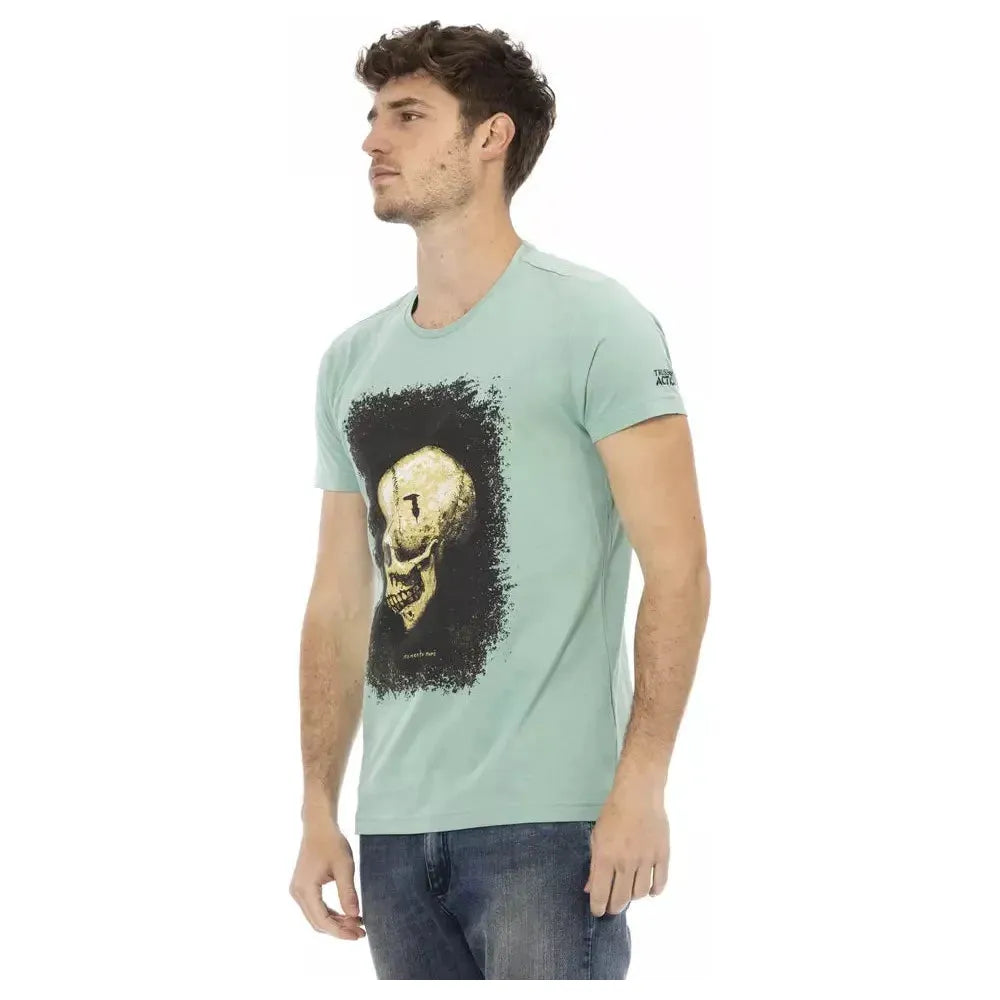 Trussardi Action Green Cotton Men T-Shirt Trussardi Action