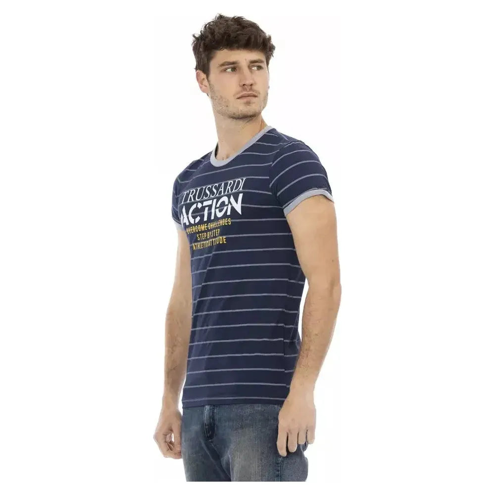 Trussardi Action Blue Cotton Men T-Shirt Trussardi Action