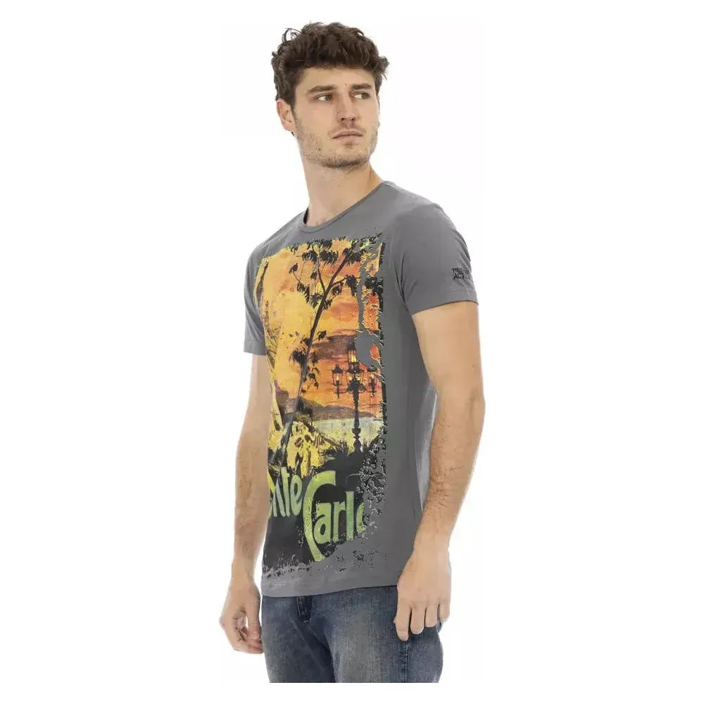 Trussardi Action Gray Cotton Men T-Shirt Trussardi Action