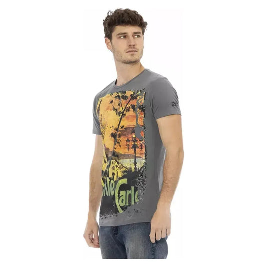 Trussardi Action Gray Cotton Men T-Shirt Trussardi Action