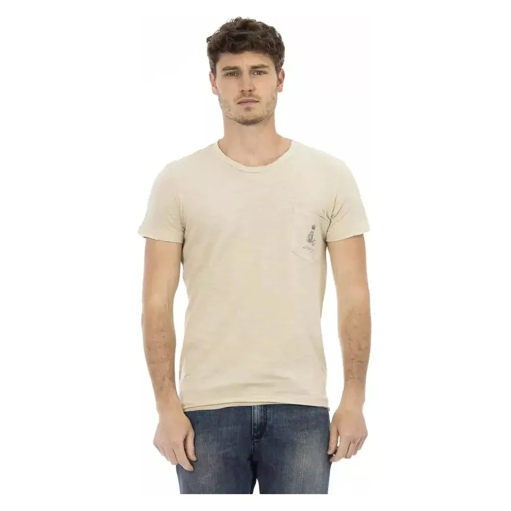 Trussardi Action Beige Cotton Men T-Shirt Trussardi Action