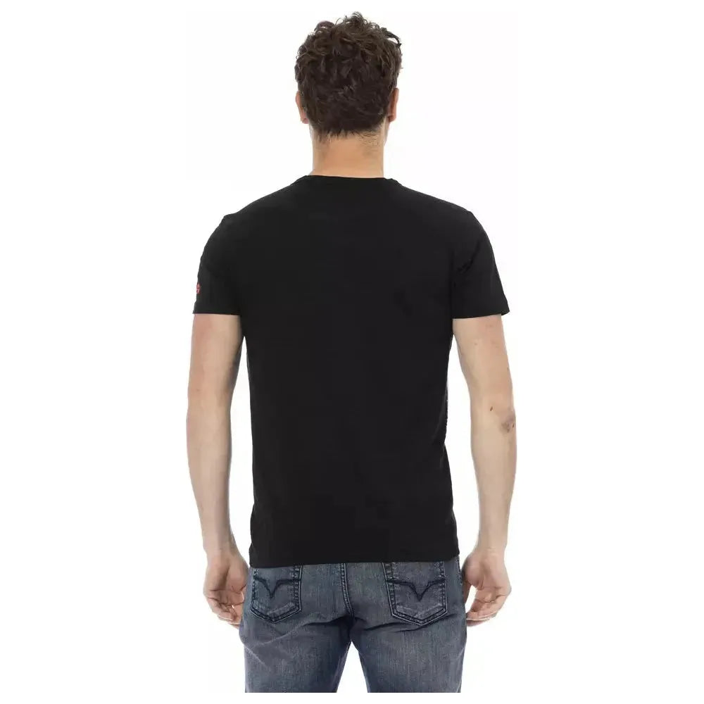 Trussardi Action Black Cotton Men T-Shirt Trussardi Action