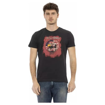 Trussardi Action Black Cotton Men T-Shirt