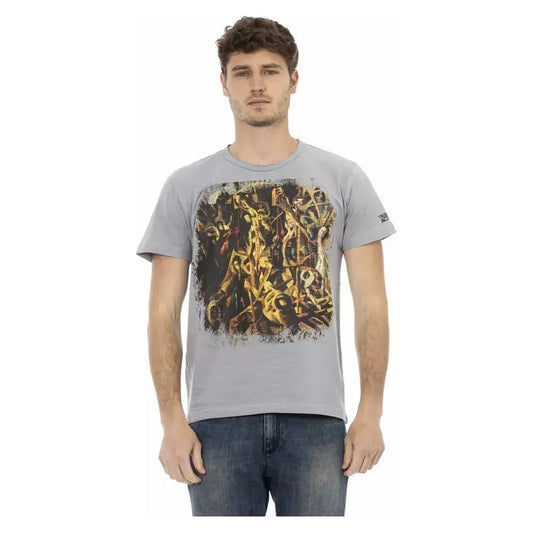 Trussardi Action Gray Cotton Men T-Shirt