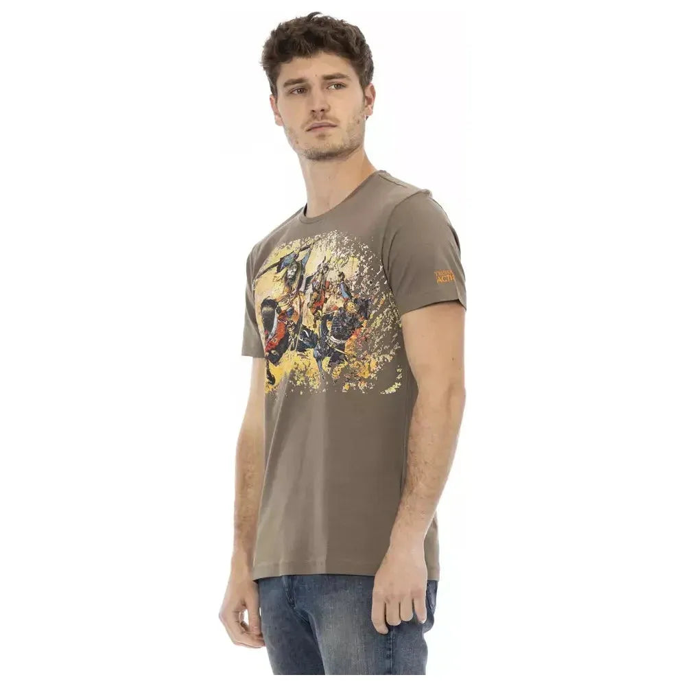 Trussardi Action Brown Cotton Men T-Shirt