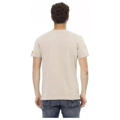 Trussardi Action Beige Cotton Men T-Shirt