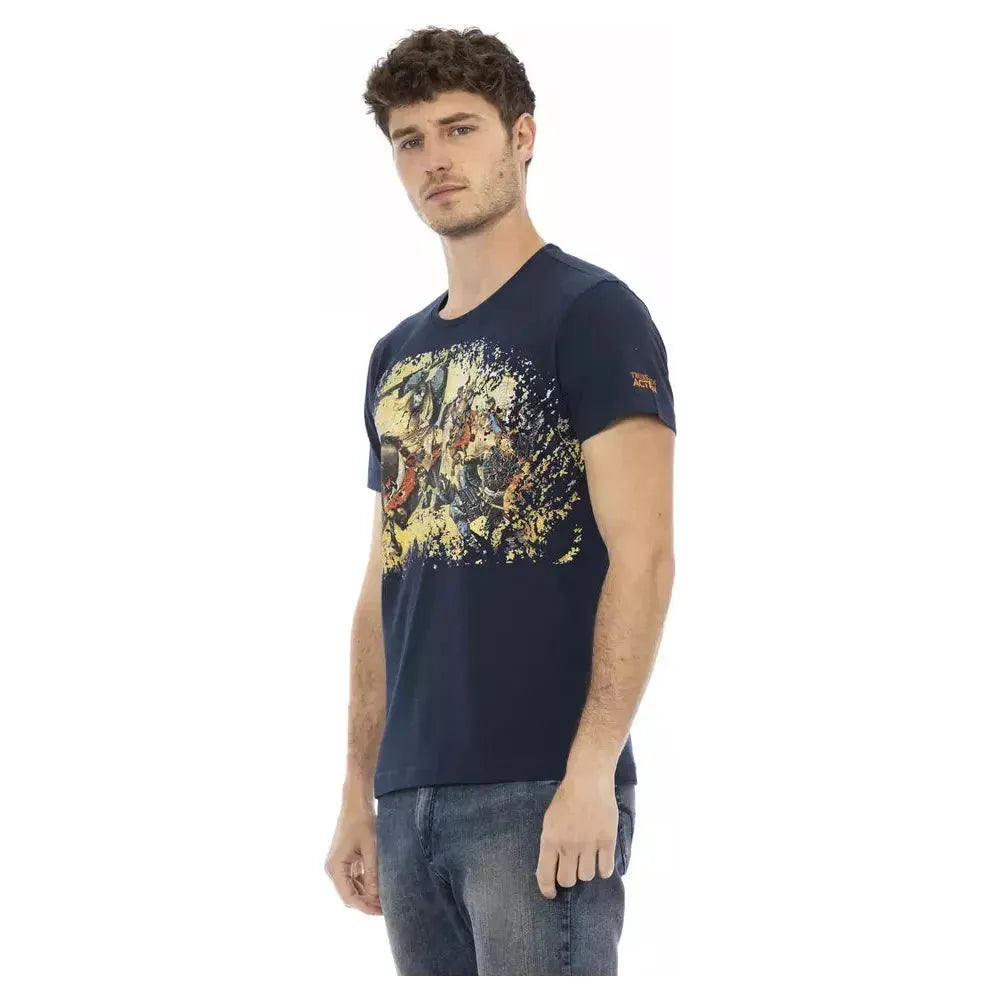 Trussardi Action Blue Cotton Men T-Shirt Trussardi Action