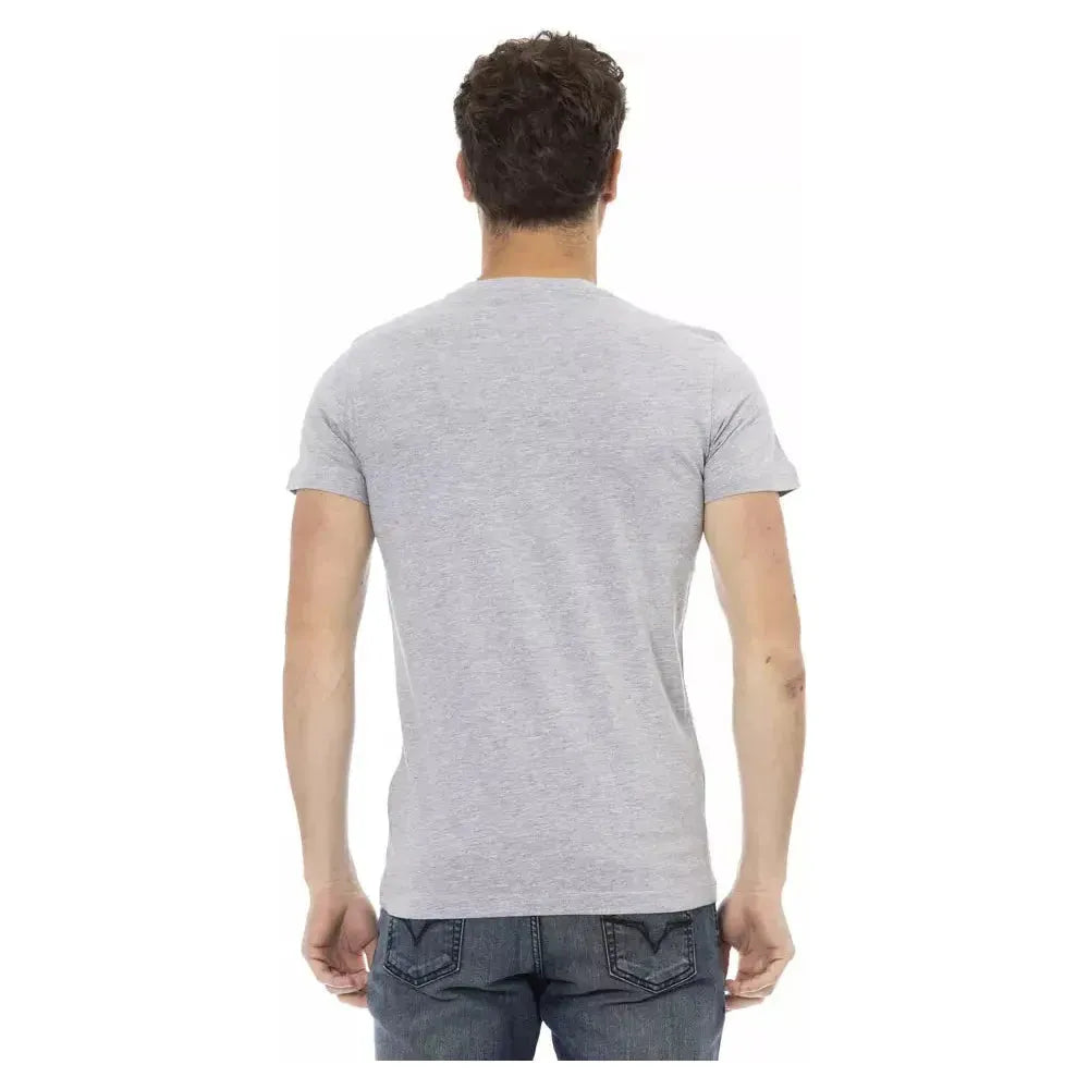 Trussardi Action Gray Cotton Men T-Shirt Trussardi Action