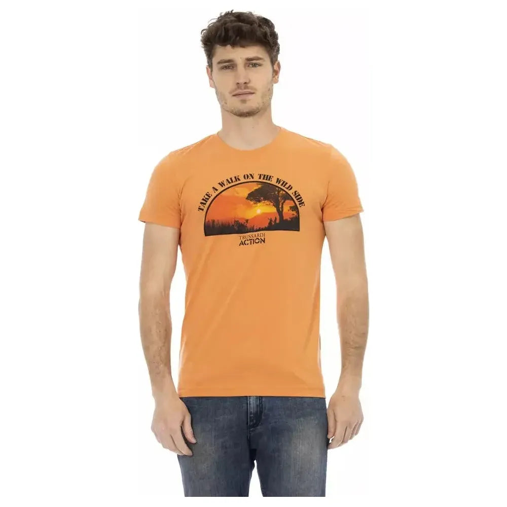 Trussardi Action Orange Cotton Men TShirt Trussardi Action