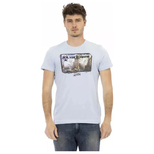 Trussardi Action Light Blue Cotton Men T-Shirt