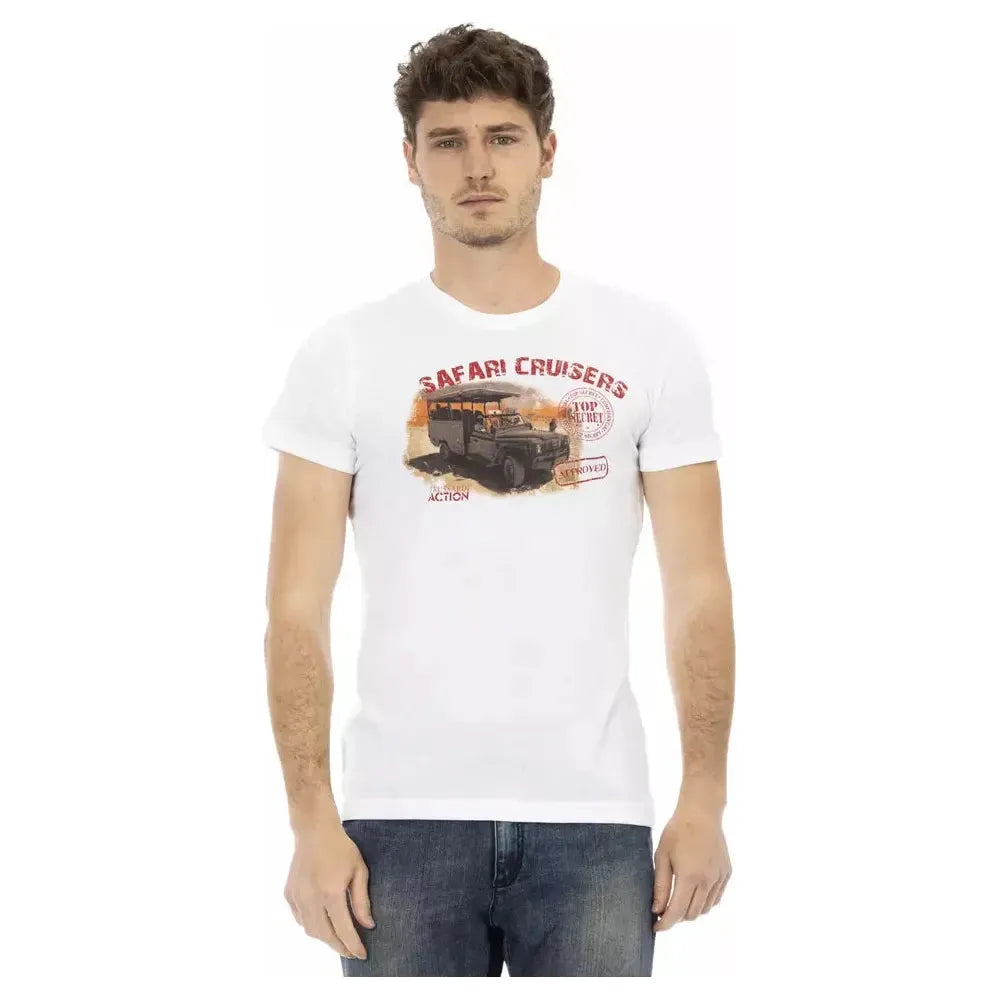 Trussardi Action White Cotton Men T-Shirt