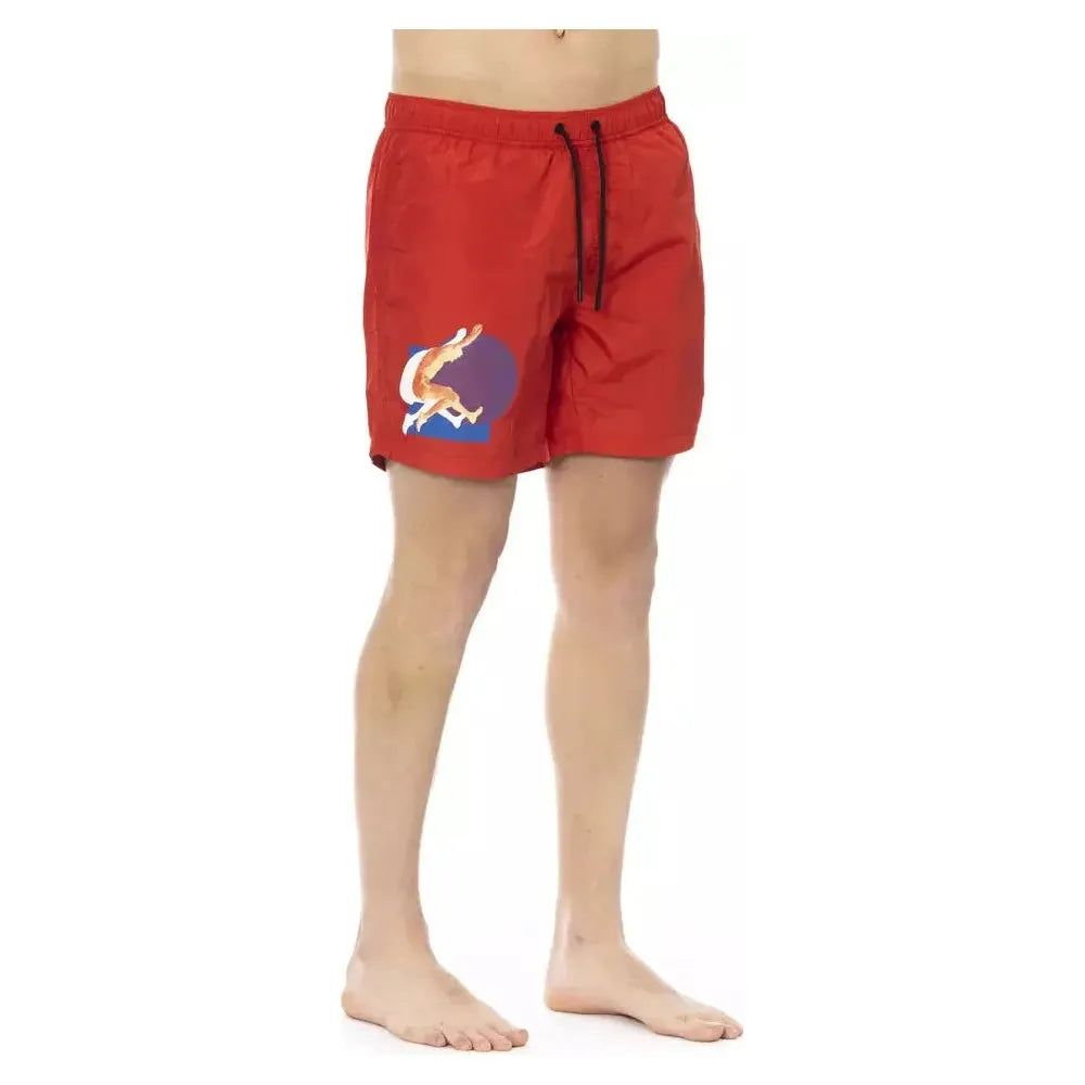 Bikkembergs Red Polyester Men Swim Short