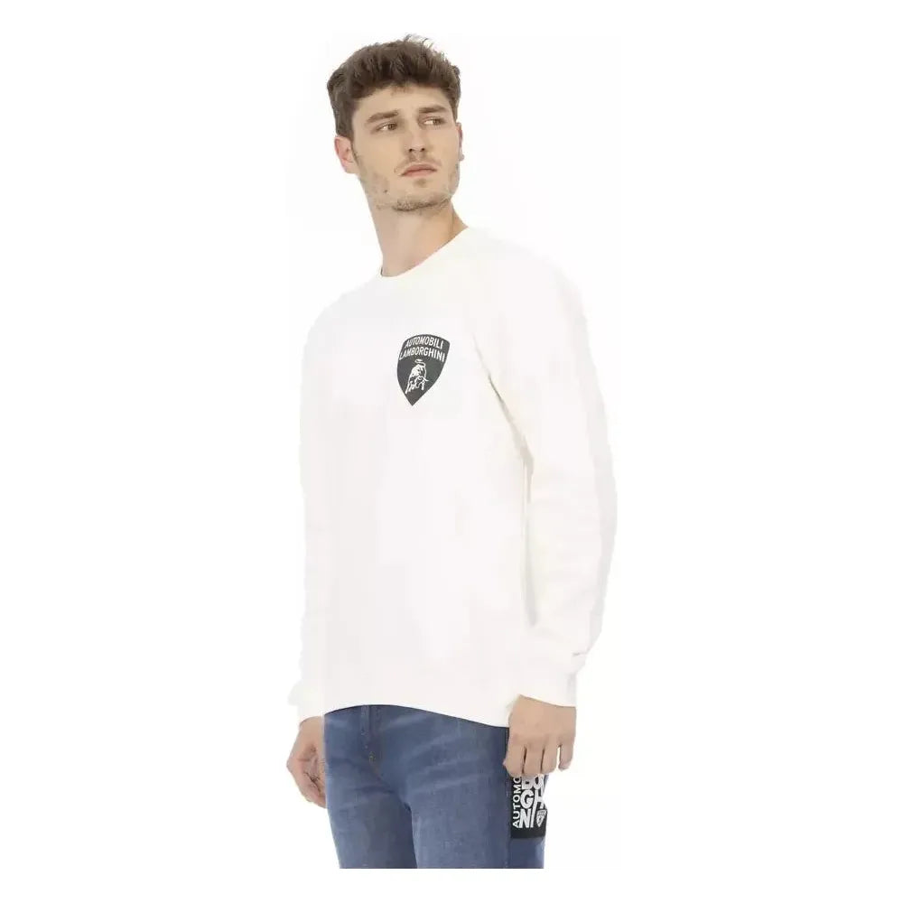 Automobili Lamborghini White Cotton Men's Sweater