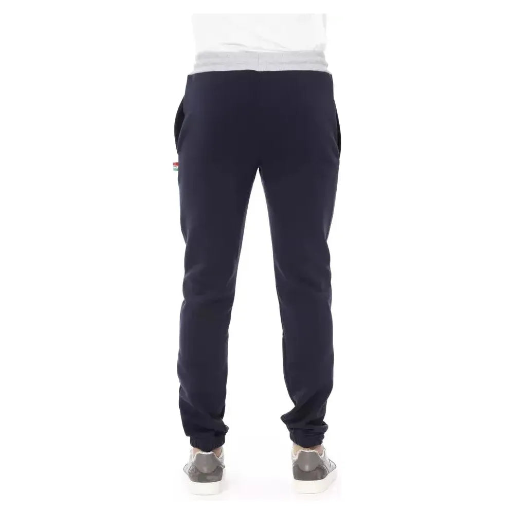 Baldinini Trend Blue Cotton Men Sport Pant Baldinini Trend