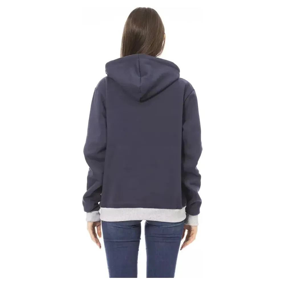 Baldinini Trend Blue Cotton Women Hoodie Baldinini Trend