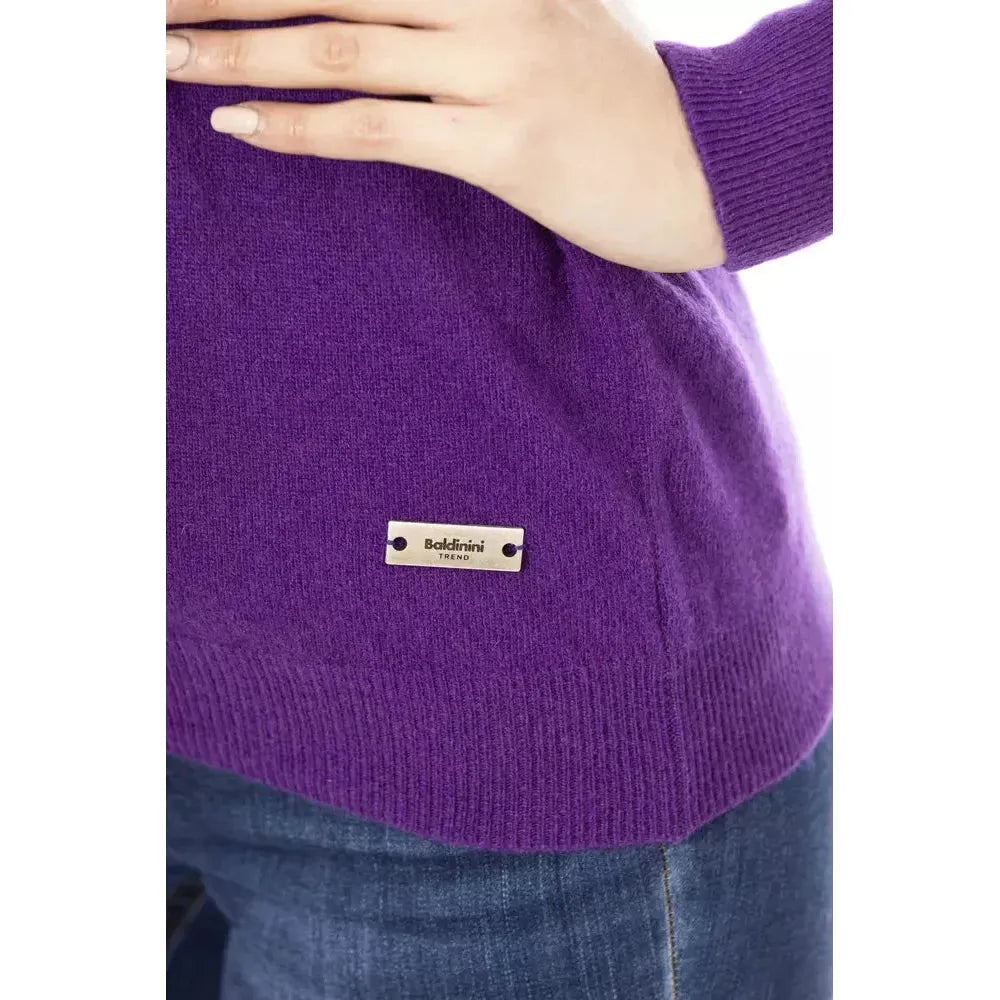 Baldinini Trend Purple Wool Women Sweater Baldinini Trend