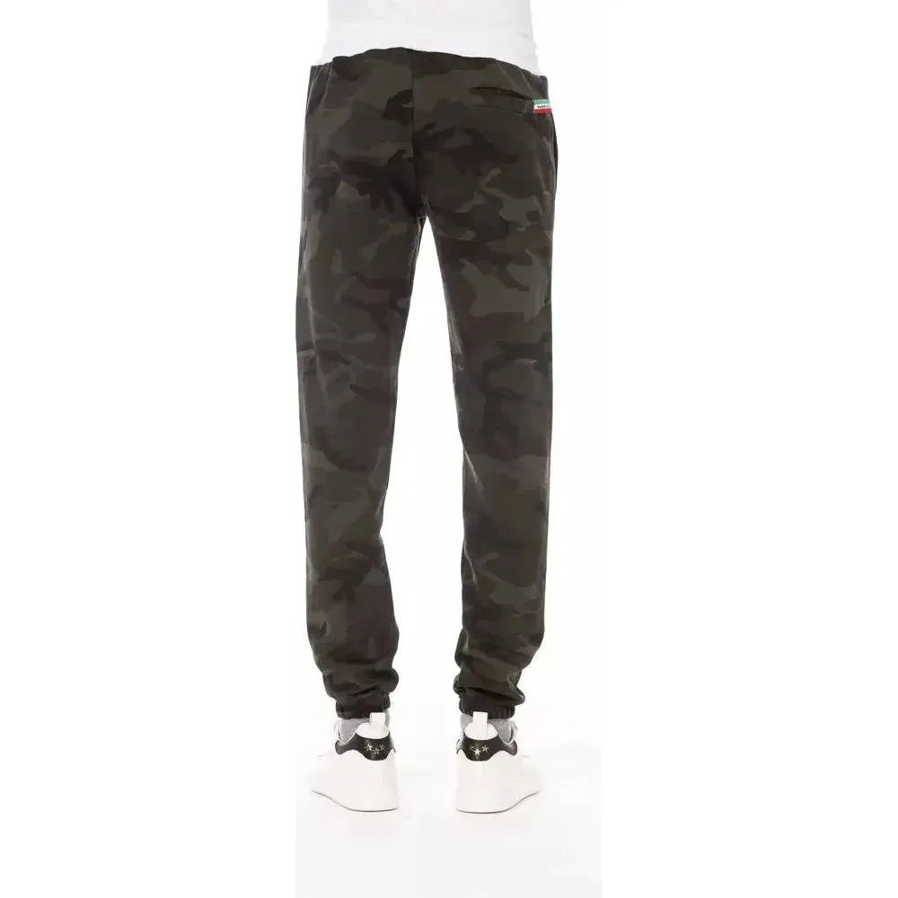 Baldinini Trend Green Cotton Men Sport Pant Baldinini Trend