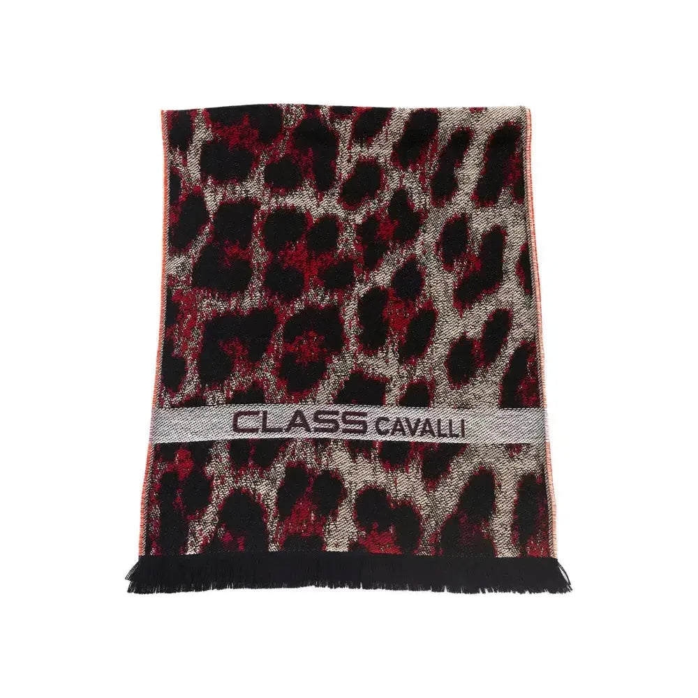 Cavalli Class Burgundy Wool Men Scarf Scarves Cavalli Class