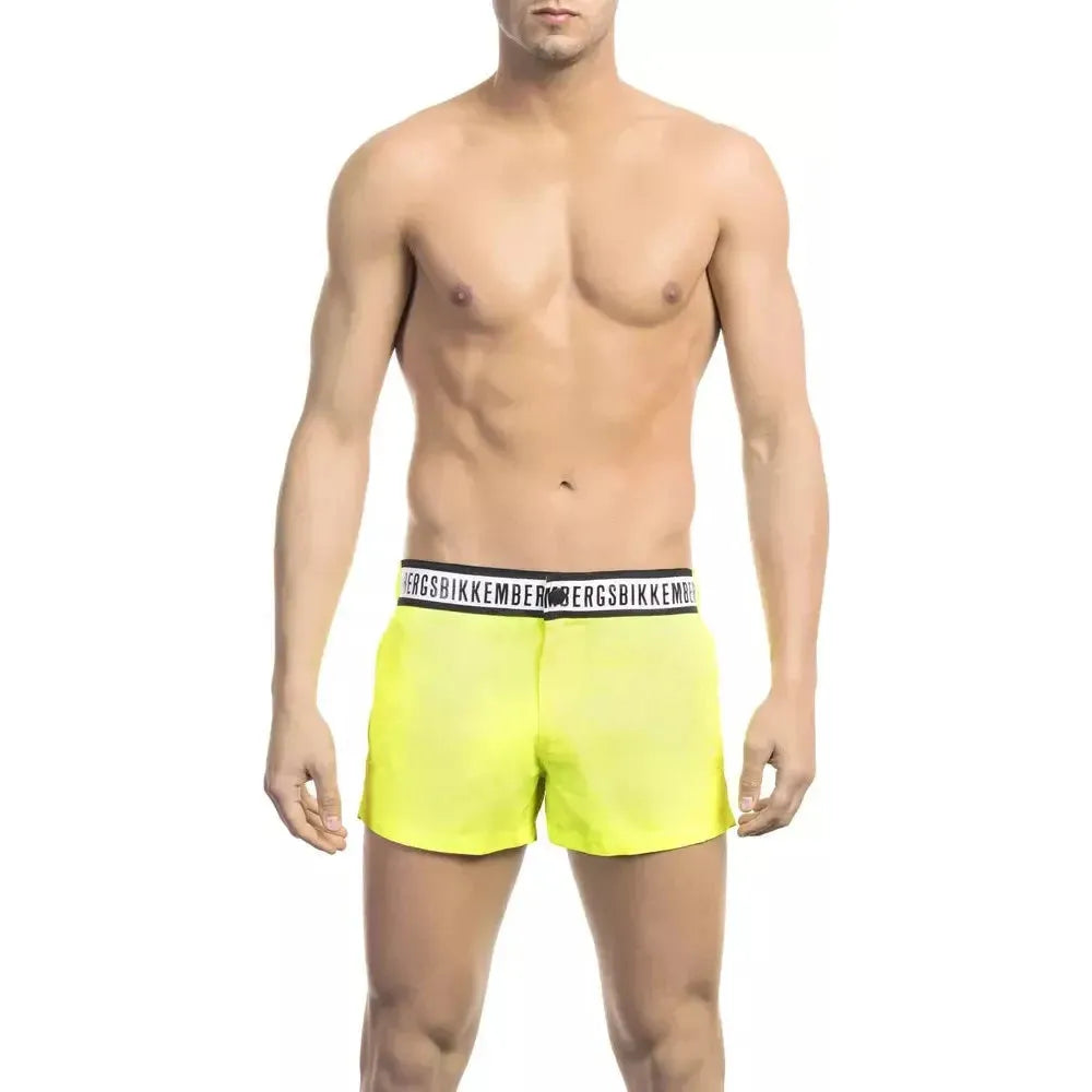 Bikkembergs Yellow Polyamide Men Swim Short Bikkembergs