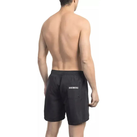 Bikkembergs Black Polyester Men Swim Short Bikkembergs