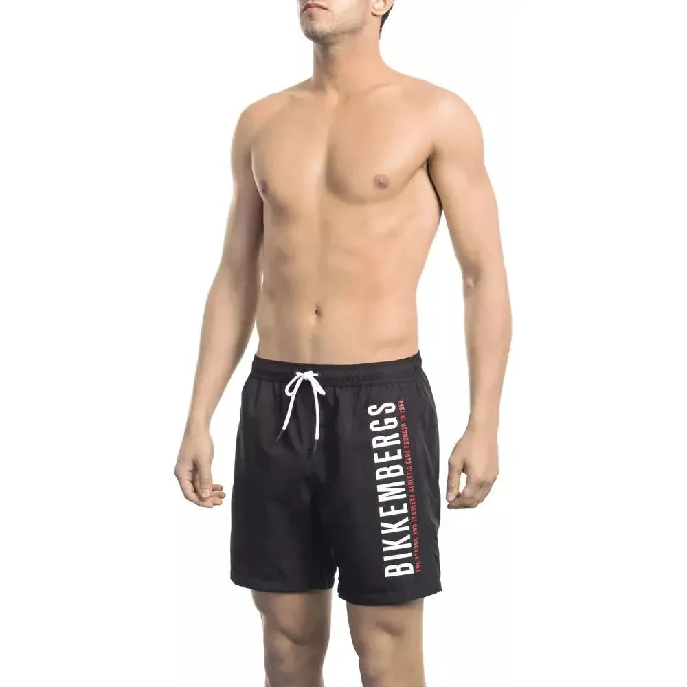 Bikkembergs Black Polyester Men Swim Short Bikkembergs