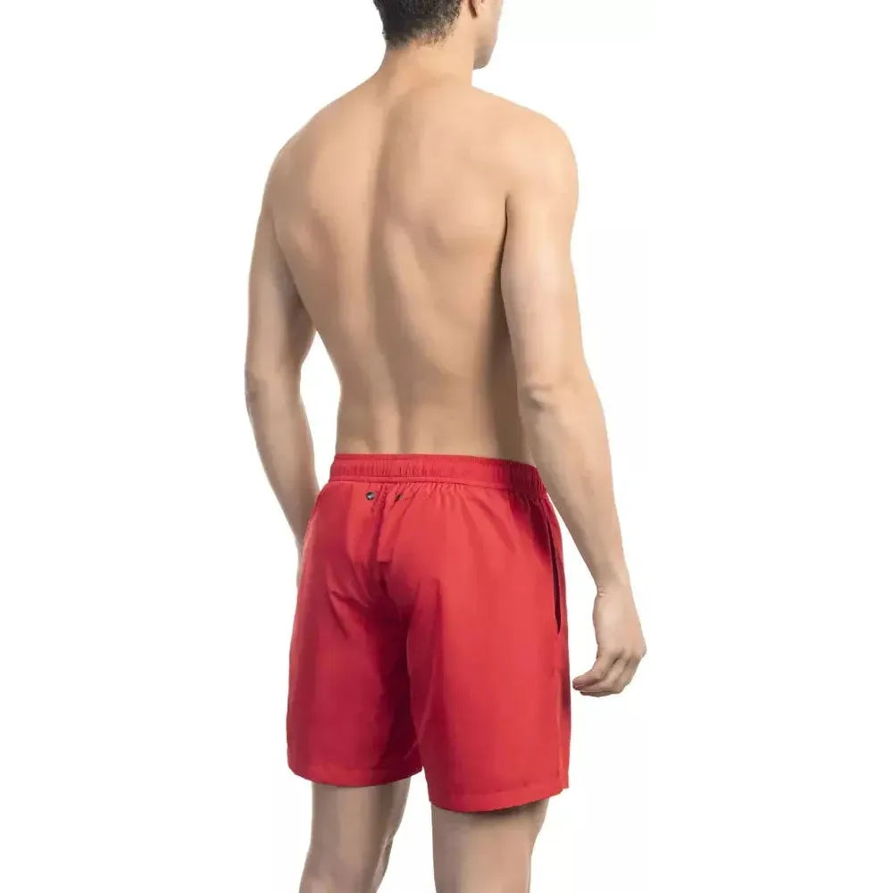 Bikkembergs Red Polyester Men Swim Short Bikkembergs