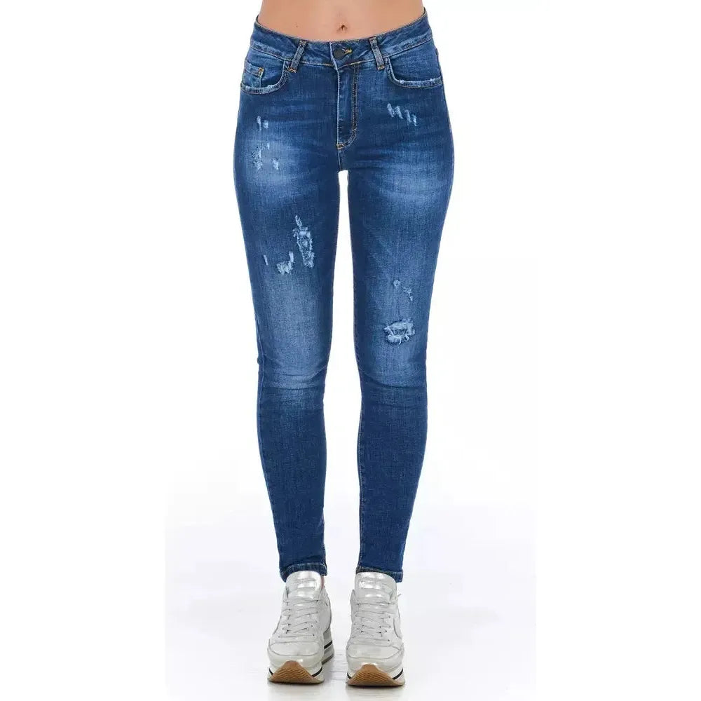 Frankie Morello Blue Other Fibres Women Jeans