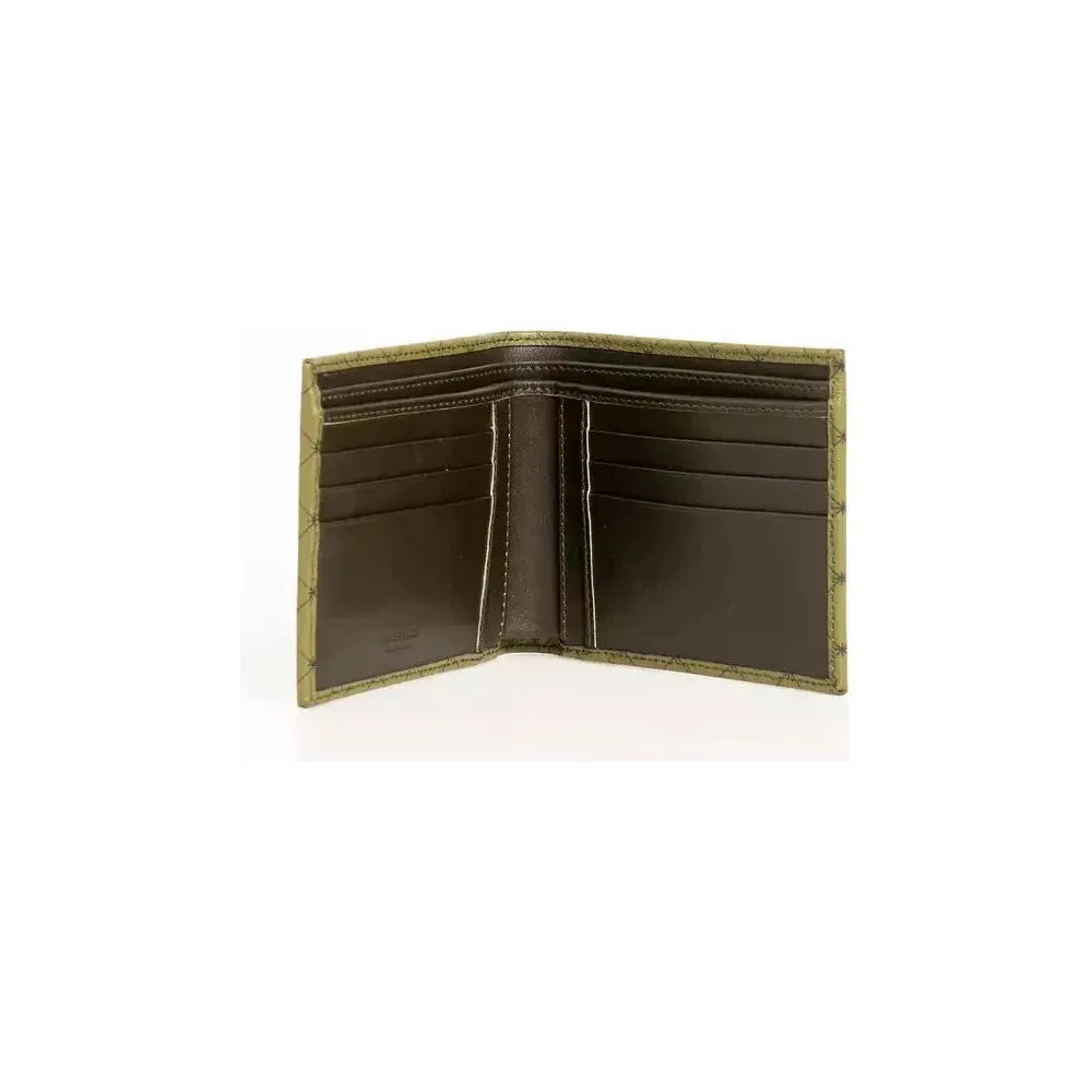 Trussardi Green Leather Men Wallet Wallet Trussardi