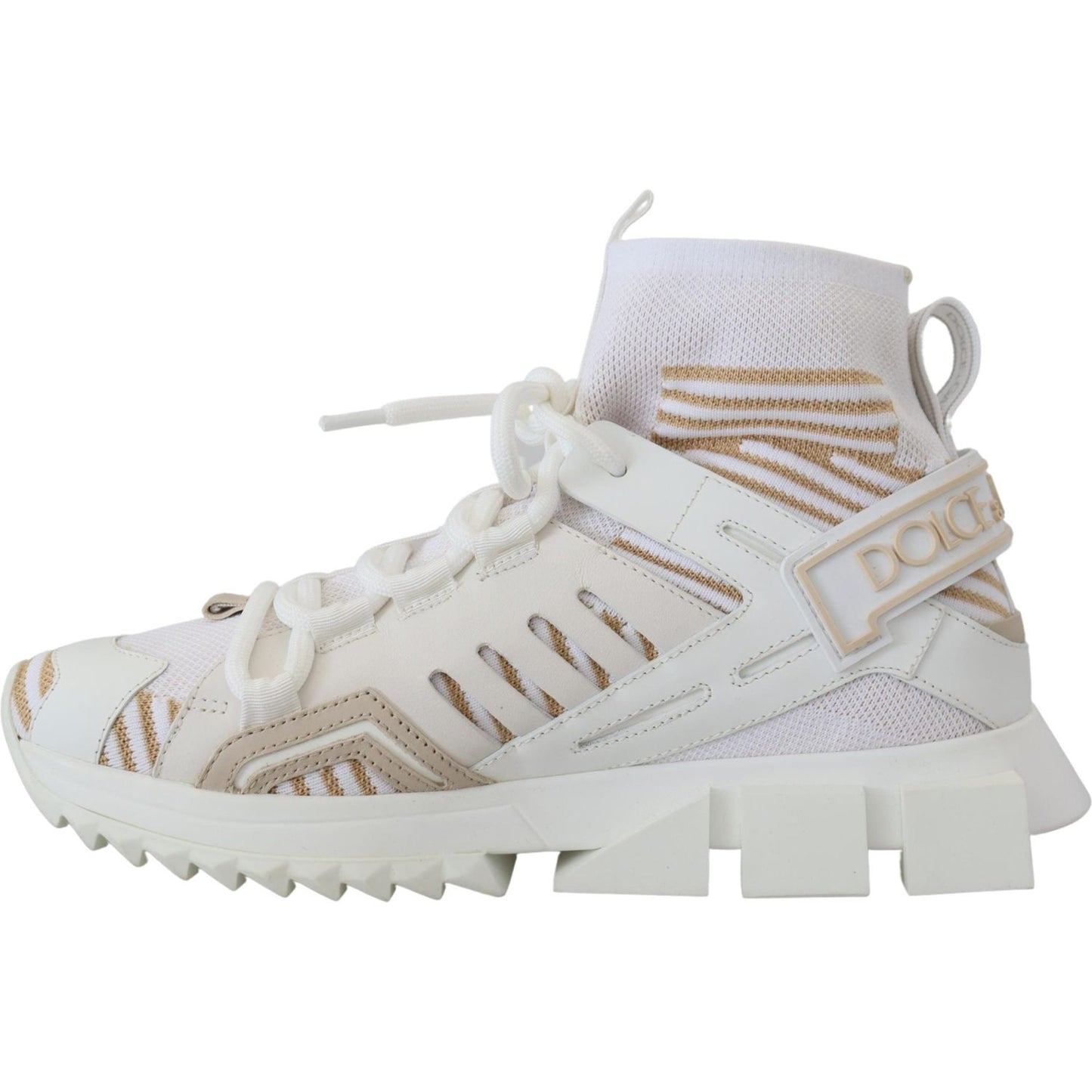 Dolce & Gabbana Elegant White Beige SORRENTO Sneakers Dolce & Gabbana