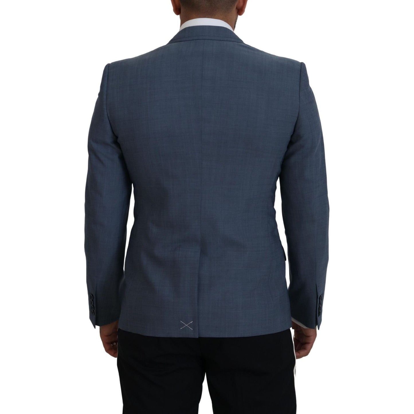 Dolce & Gabbana Blue Wool Stretch Slim Fit Jacket Blazer