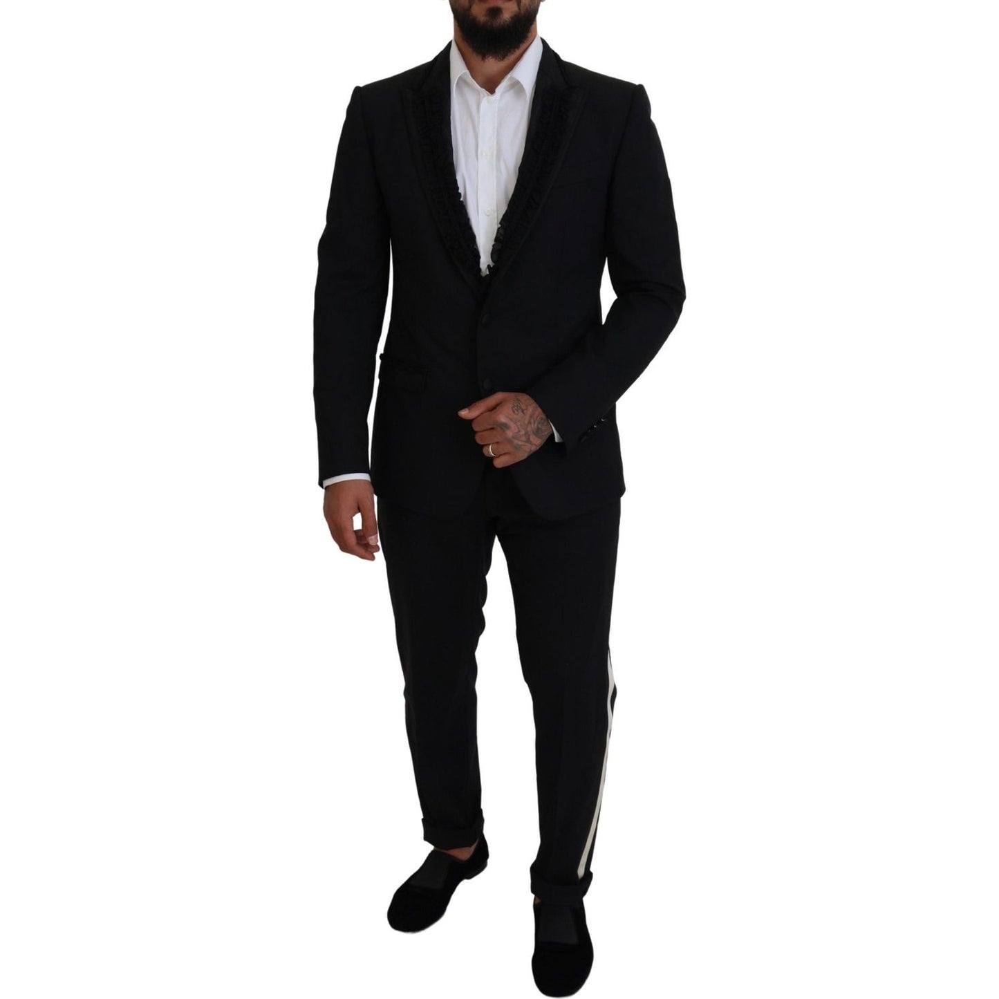 Dolce & Gabbana Elegant Black Silk-Lined Evening Blazer Dolce & Gabbana