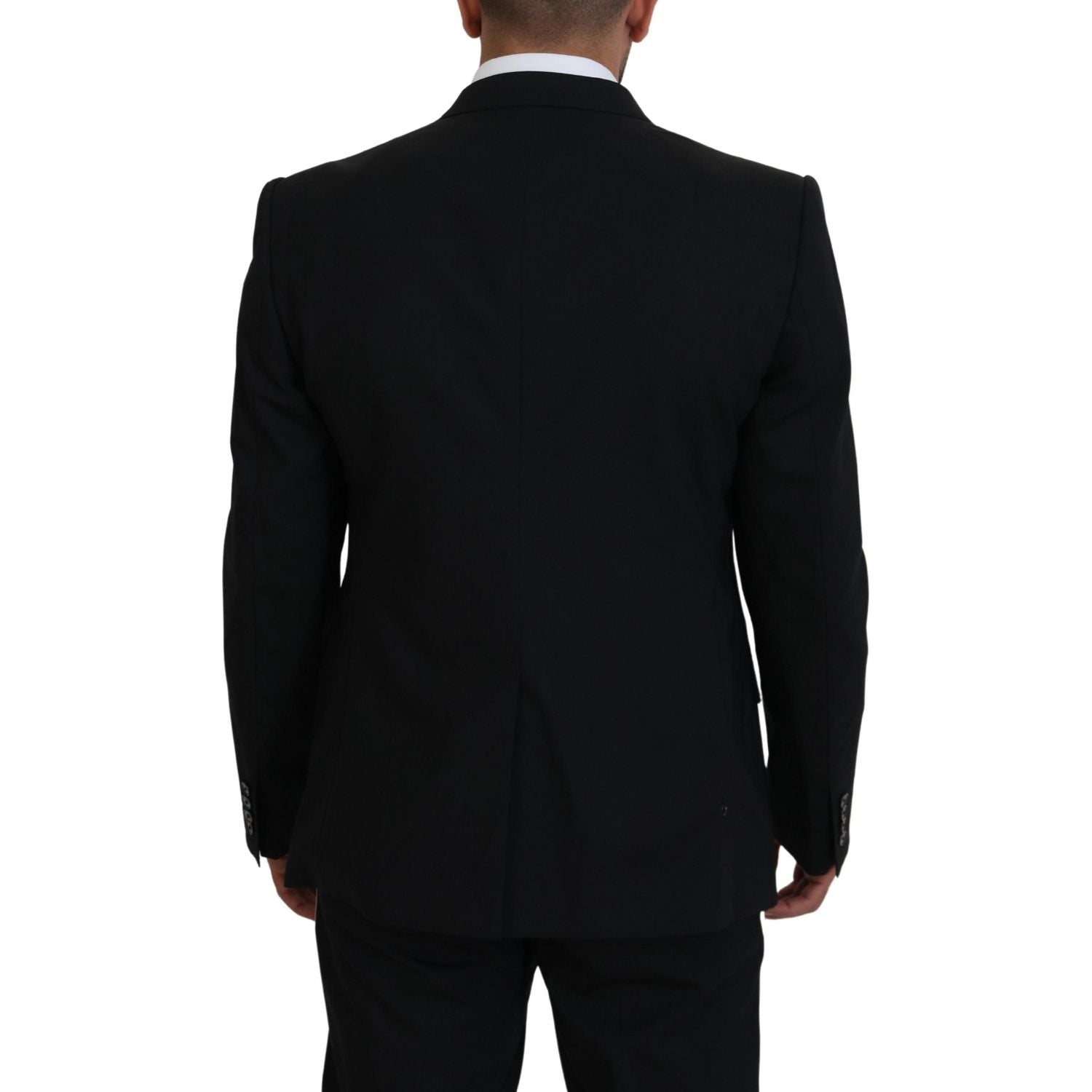 Dolce & Gabbana Black Wool Stretch Slim Fit Jacket Blazer